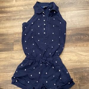Girls navy romper
